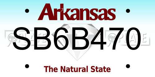 SB6B470 Arkansas License Plate