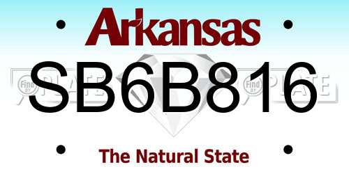 SB6B816 Arkansas License Plate