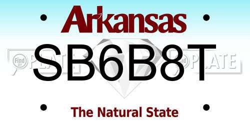 SB6B8T Arkansas License Plate