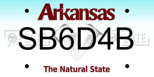 SB6D4B Arkansas License Plate