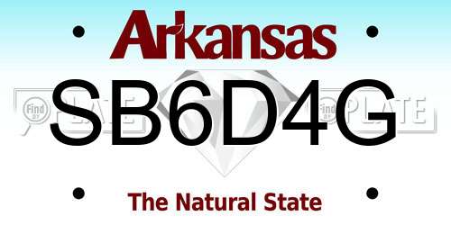 SB6D4G Arkansas License Plate