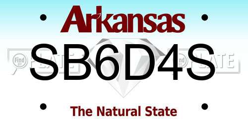 SB6D4S Arkansas License Plate