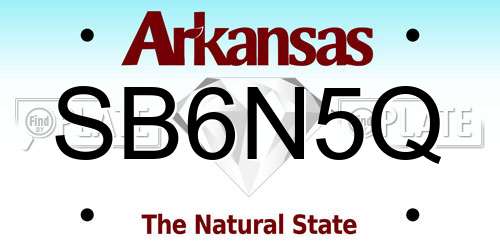 SB6N5Q Arkansas License Plate
