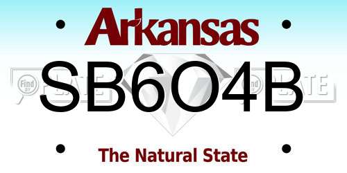 SB6O4B Arkansas License Plate