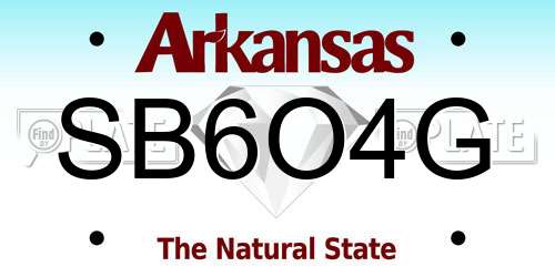 SB6O4G Arkansas License Plate