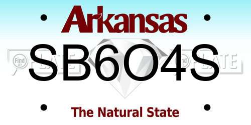 SB6O4S Arkansas License Plate