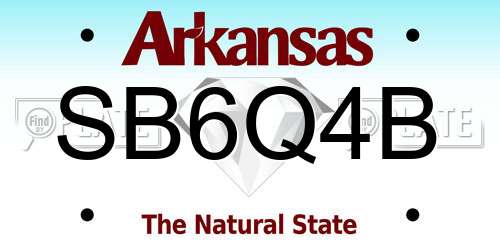 SB6Q4B Arkansas License Plate