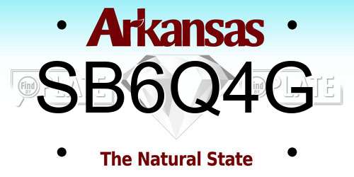 SB6Q4G Arkansas License Plate