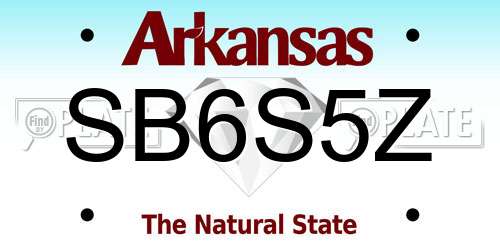 SB6S5Z Arkansas License Plate