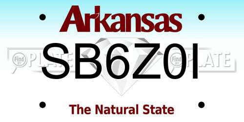 SB6Z0I Arkansas License Plate