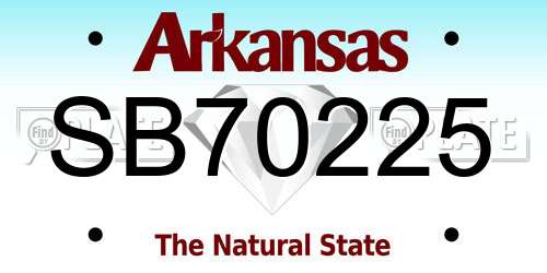 SB70225 Arkansas License Plate
