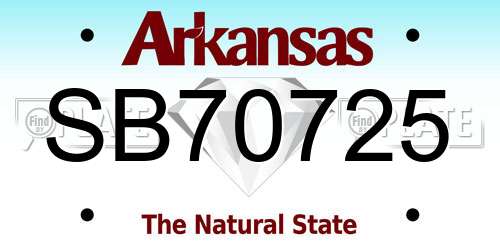 SB70725 Arkansas License Plate