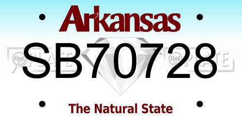 SB70728 Arkansas License Plate