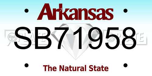 SB71958 Arkansas License Plate