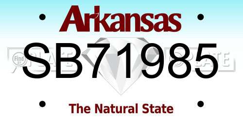 SB71985 Arkansas License Plate