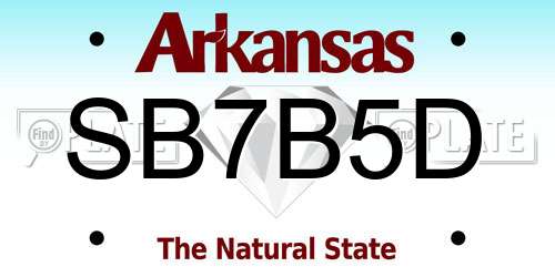 SB7B5D Arkansas License Plate
