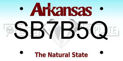 SB7B5Q Arkansas License Plate