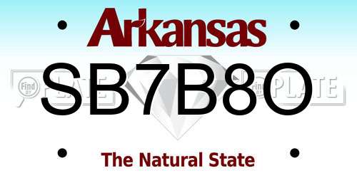 SB7B8O Arkansas License Plate