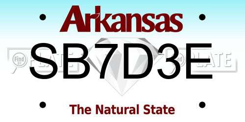 SB7D3E Arkansas License Plate