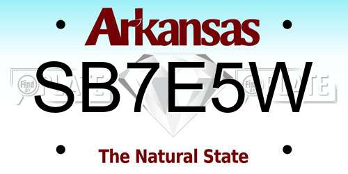 SB7E5W Arkansas License Plate