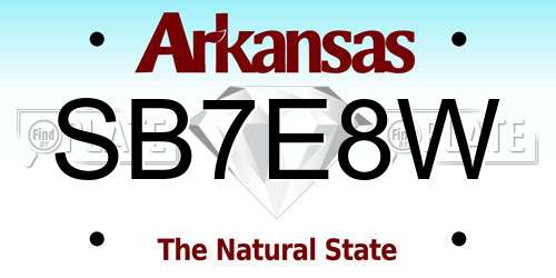 SB7E8W Arkansas License Plate