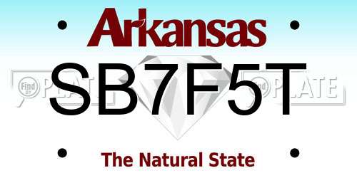 SB7F5T Arkansas License Plate