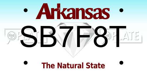 SB7F8T Arkansas License Plate