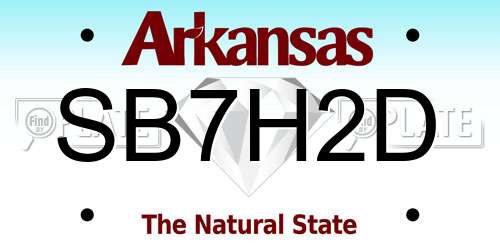 SB7H2D Arkansas License Plate