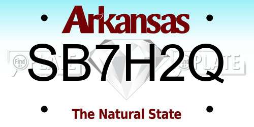 SB7H2Q Arkansas License Plate