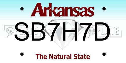 SB7H7D Arkansas License Plate
