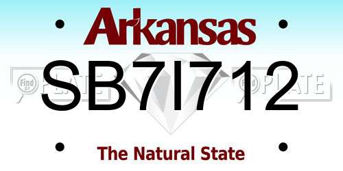 SB7I712 Arkansas License Plate