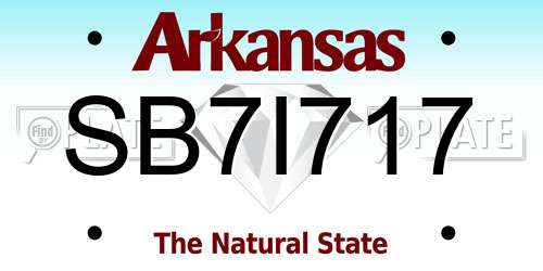 SB7I717 Arkansas License Plate