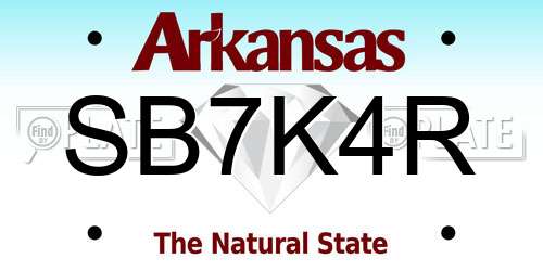 SB7K4R Arkansas License Plate