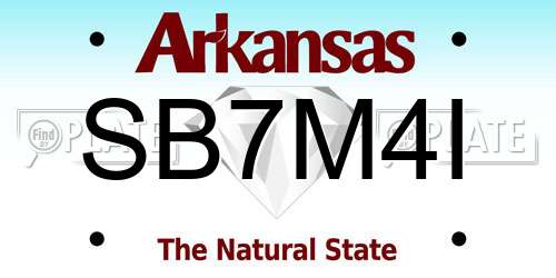 SB7M4I Arkansas License Plate