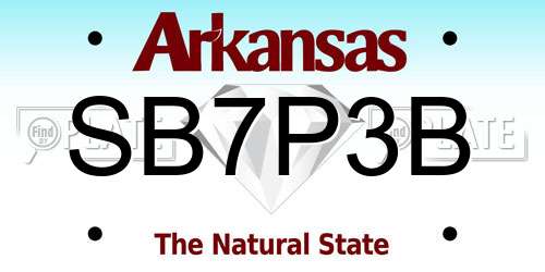 SB7P3B Arkansas License Plate