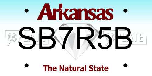 SB7R5B Arkansas License Plate