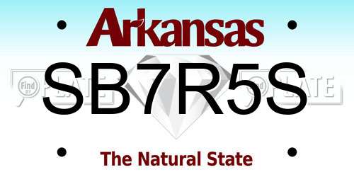 SB7R5S Arkansas License Plate