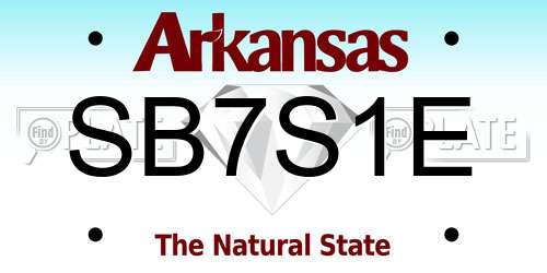 SB7S1E Arkansas License Plate