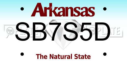 SB7S5D Arkansas License Plate