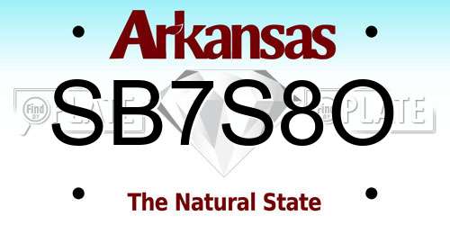 SB7S8O Arkansas License Plate