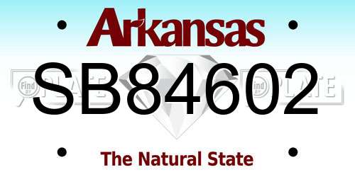 SB84602 Arkansas License Plate