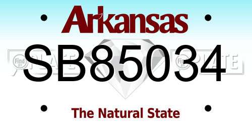 SB85034 Arkansas License Plate