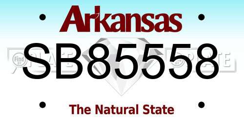 SB85558 Arkansas License Plate