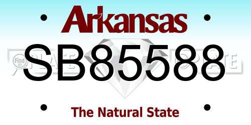 SB85588 Arkansas License Plate