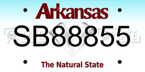 SB88855 Arkansas License Plate