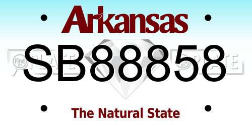 SB88858 Arkansas License Plate
