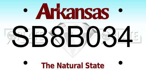 SB8B034 Arkansas License Plate