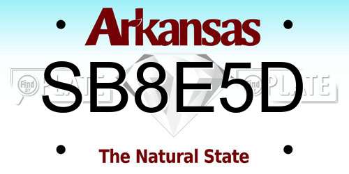 SB8E5D Arkansas License Plate