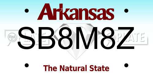 SB8M8Z Arkansas License Plate