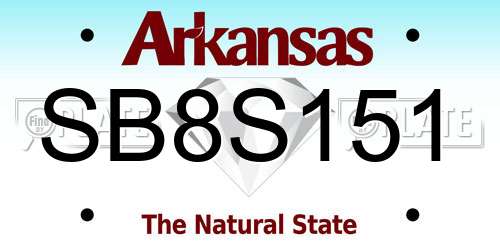 SB8S151 Arkansas License Plate